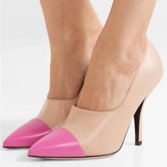 Fendi nude & pink 4-inch leather heels - size 40 / US 9 NWOT - Picture 1 of 10